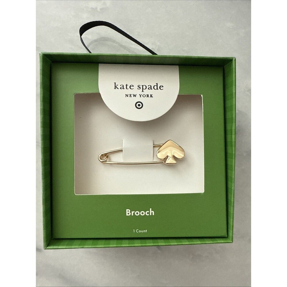 NWT Kate Spade X Target Collab Spade Brooch Gold Pin New in Box